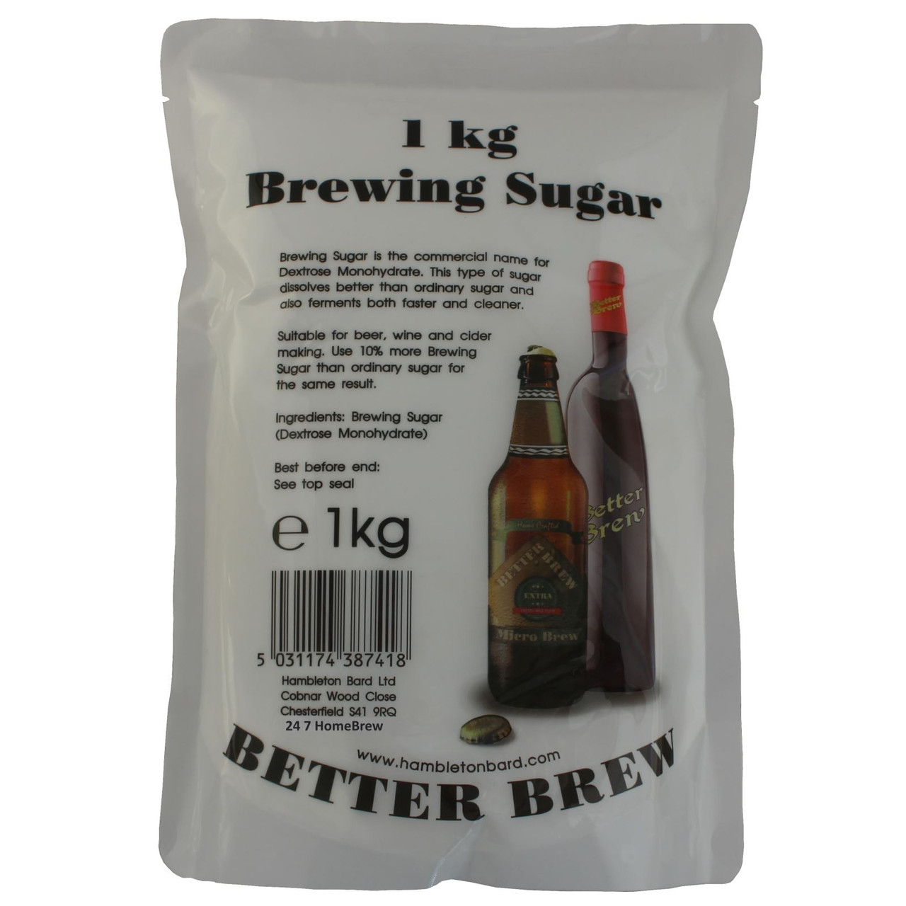 1kg Brewer Sugar Dextrose for Homebrew Wine, Beer & Cider Making Better Brew