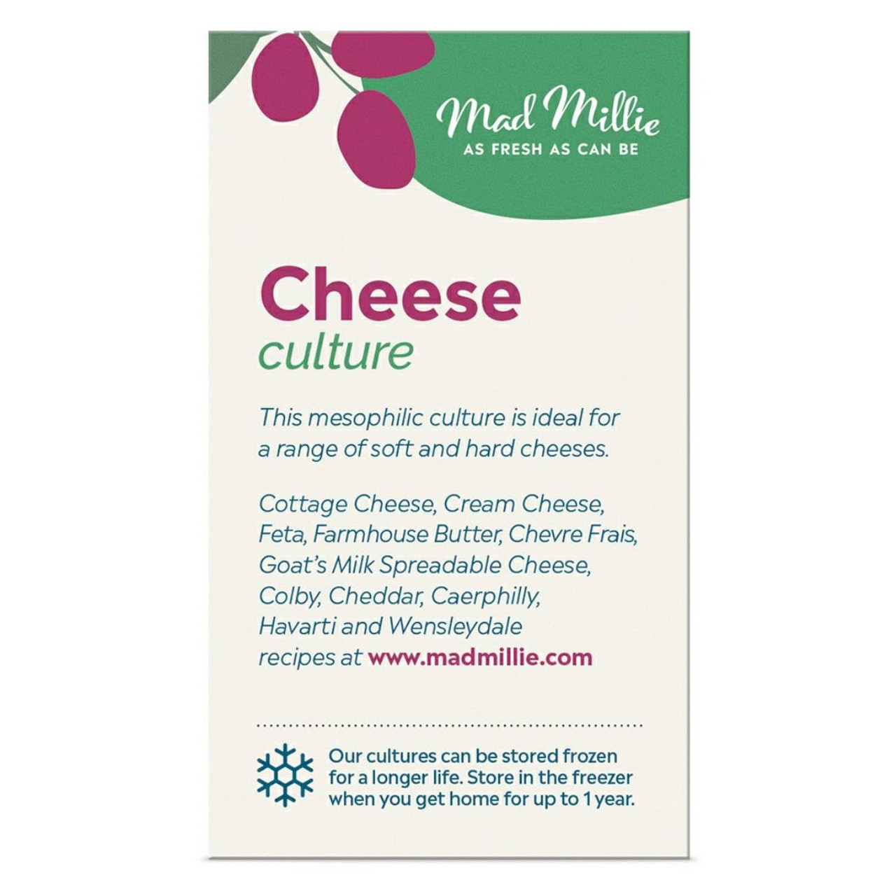 Mad Millie Cheese Culture Mesophilic 5x sachets Treats up to 20L of Milk