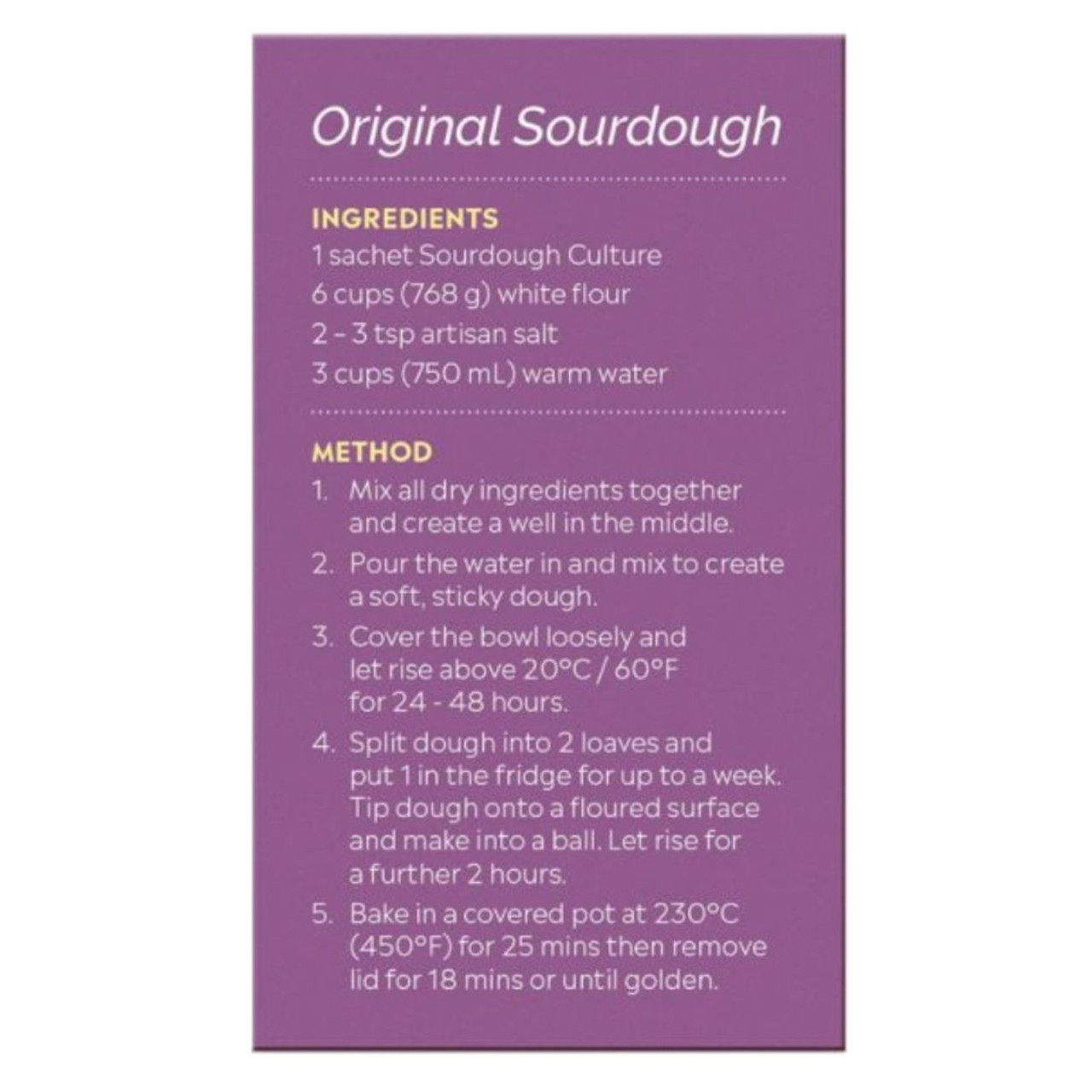 Mad Millie Sourdough Culture 3x sachet pack
