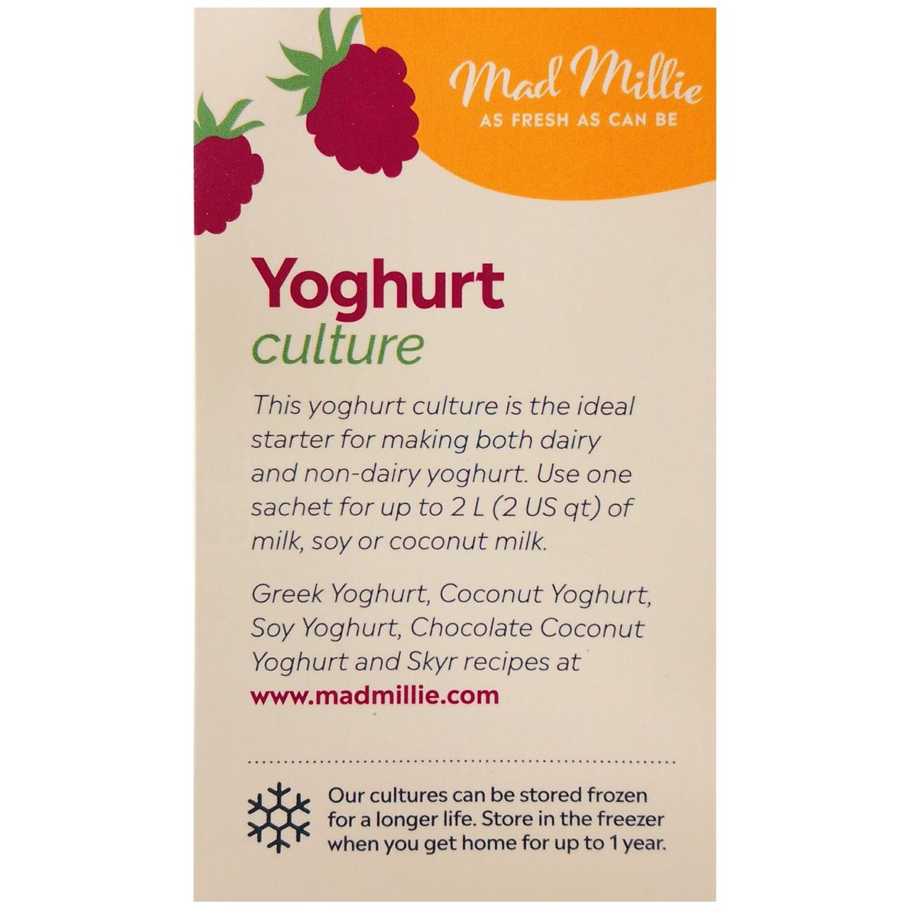 Mad Millie Yoghurt Culture Dairy Free 5 pk Makes up to 10L of Natural Yogurt