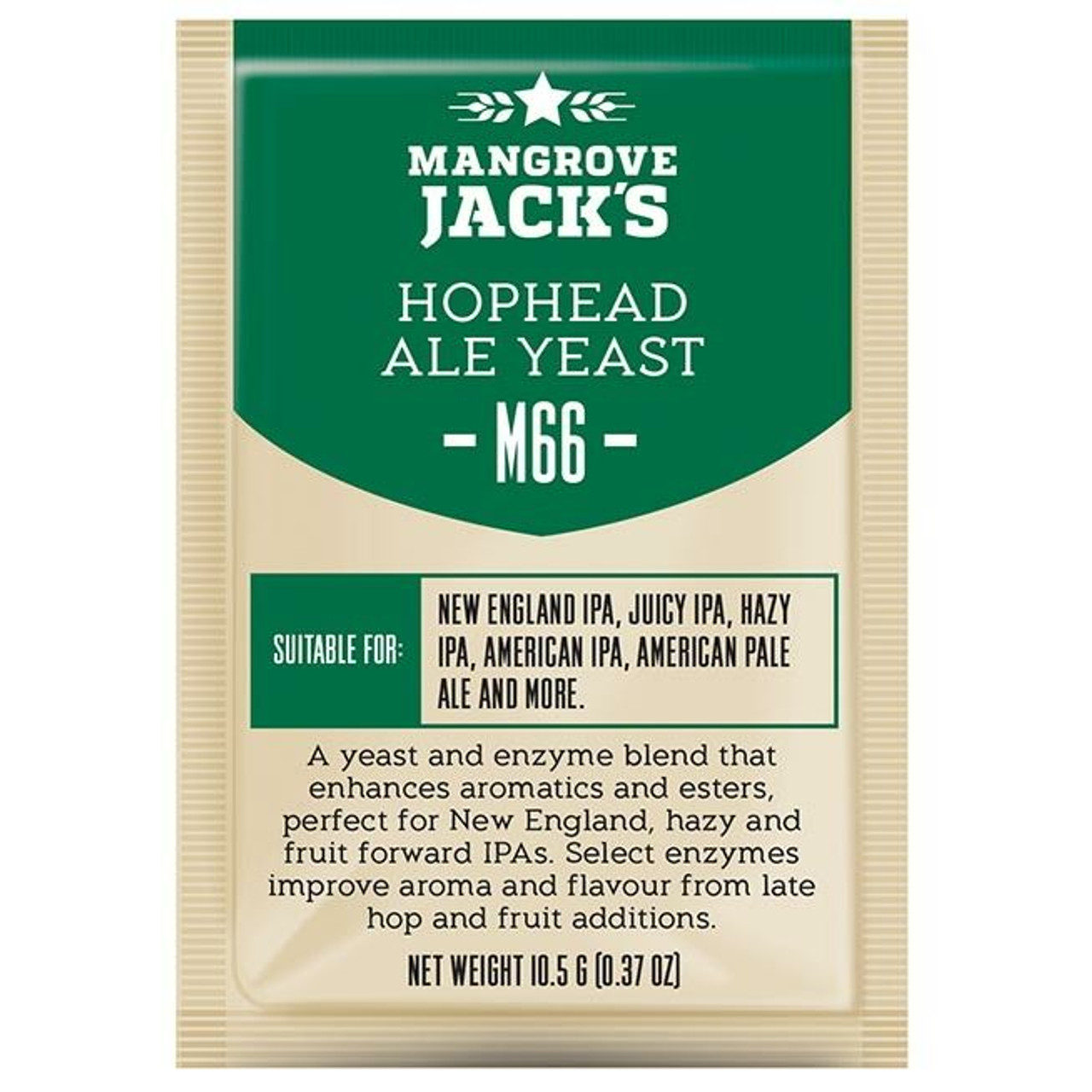 Mangrove Jacks Yeast Hophead Ale Yeast M66 Craft Series Yeast 10g treats 23L