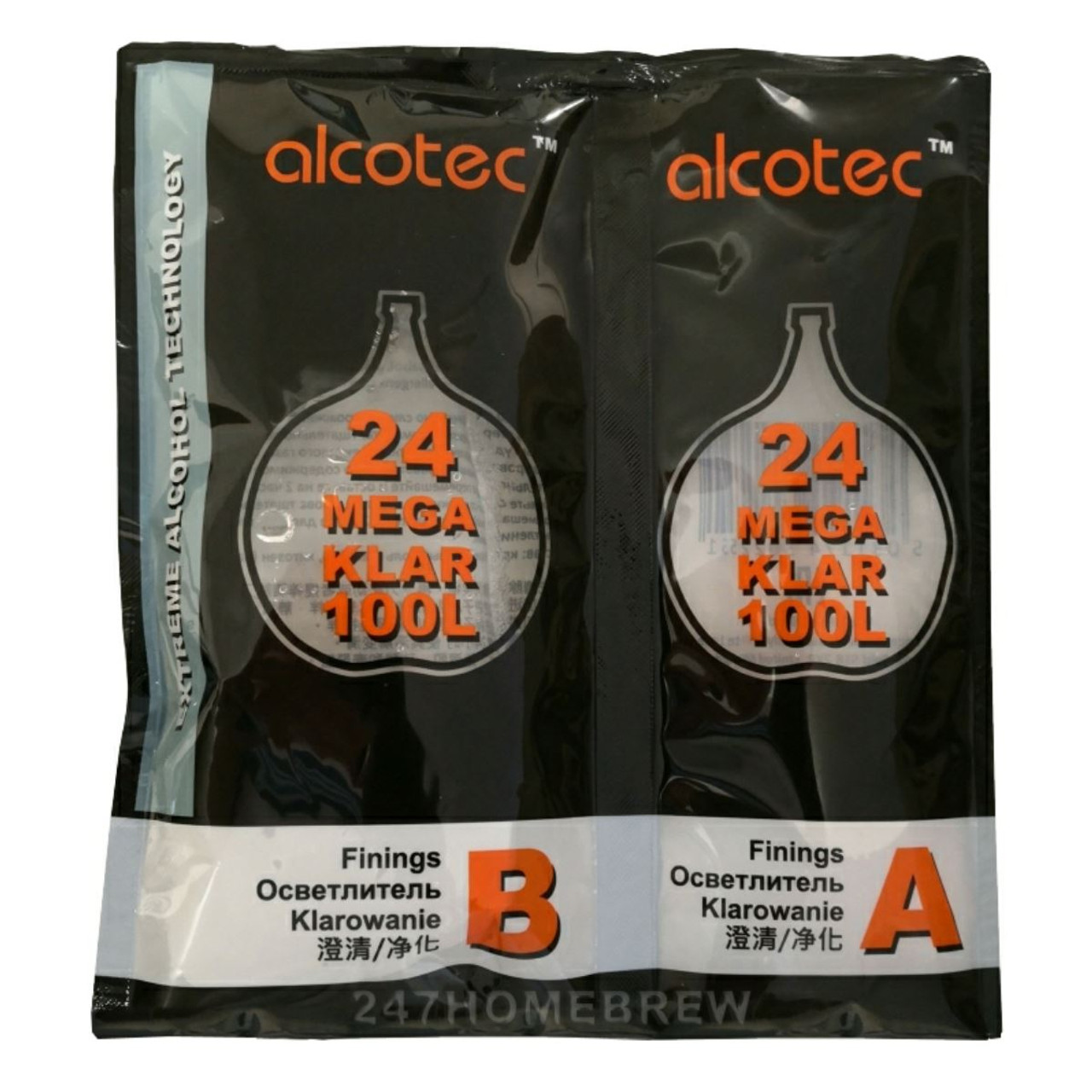 Alcotec Mega Pack 100L Turbo Yeast AND MegaKlar 100L 24hr Finings for 100L