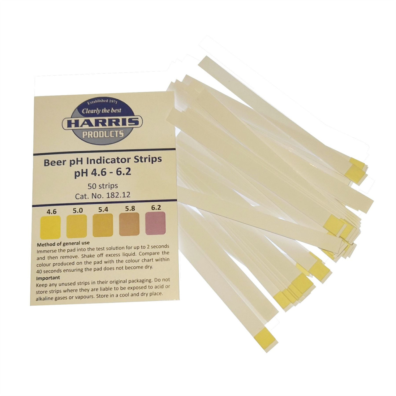 Harris Beer pH Test Strips Pack of 50 strips Colour ranges are 4.6 to 6.2