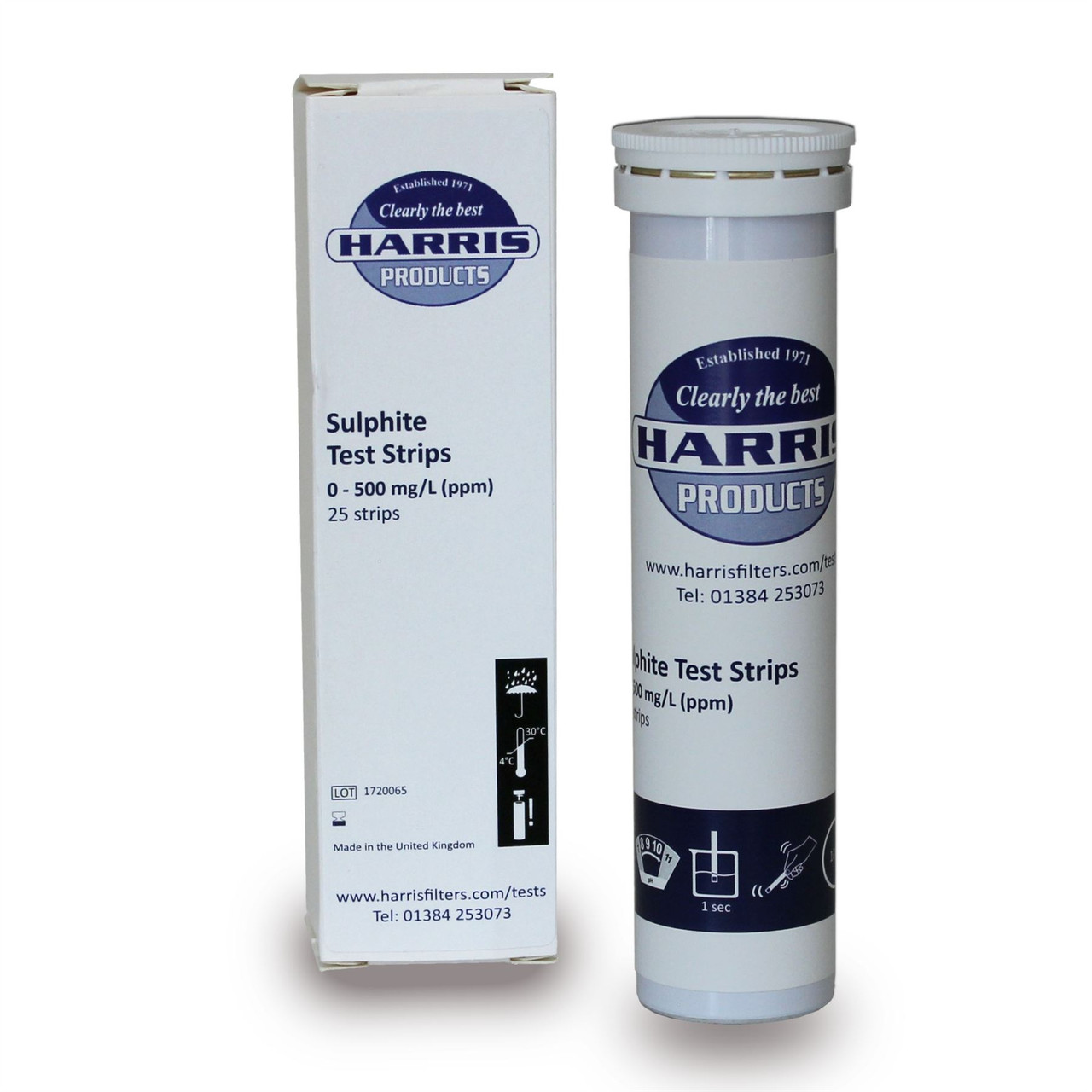 Harris Sulphite Test Strips 25 Strips 0-500 mg/L (ppm) for Wine Making SO2