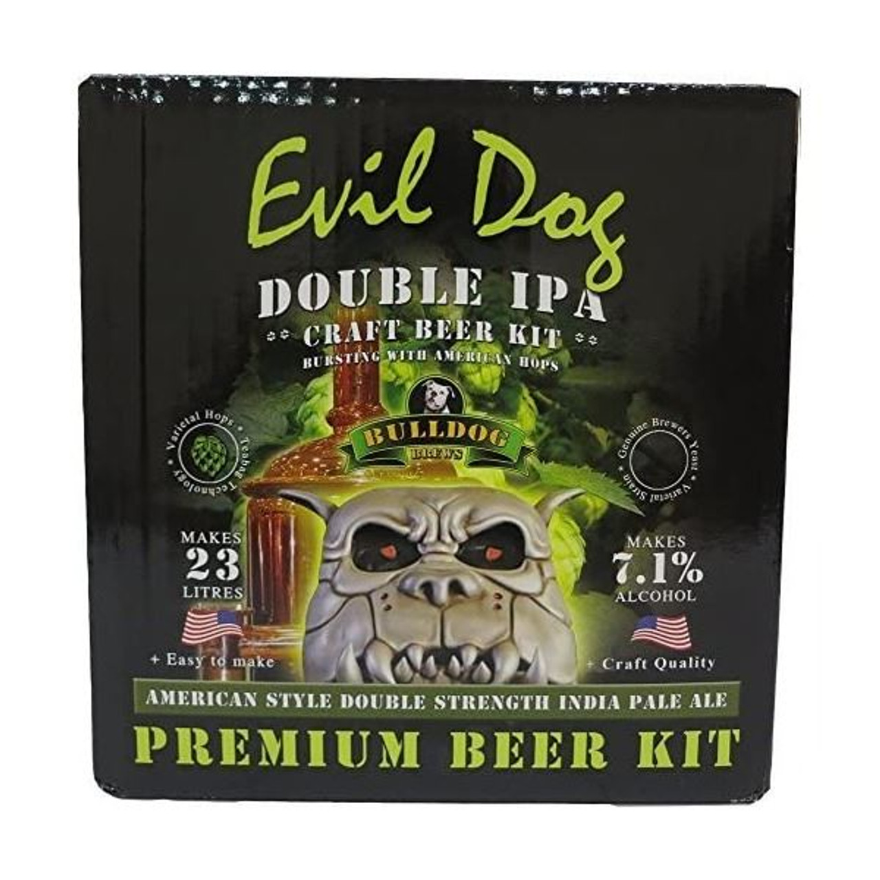 Bulldog Evil Dog American Double IPA Beer Kit 7.1% 3kgs 23L 40 pint Homebrew