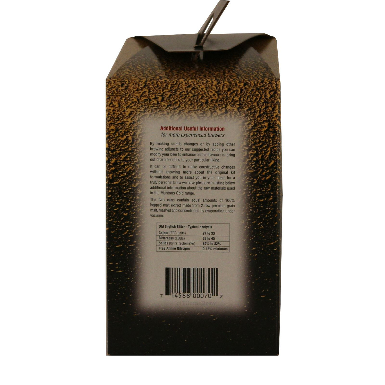 Muntons Gold Old English Bitter 3kg 40 pint 23L 5% ABV - Homebrew Beermaking