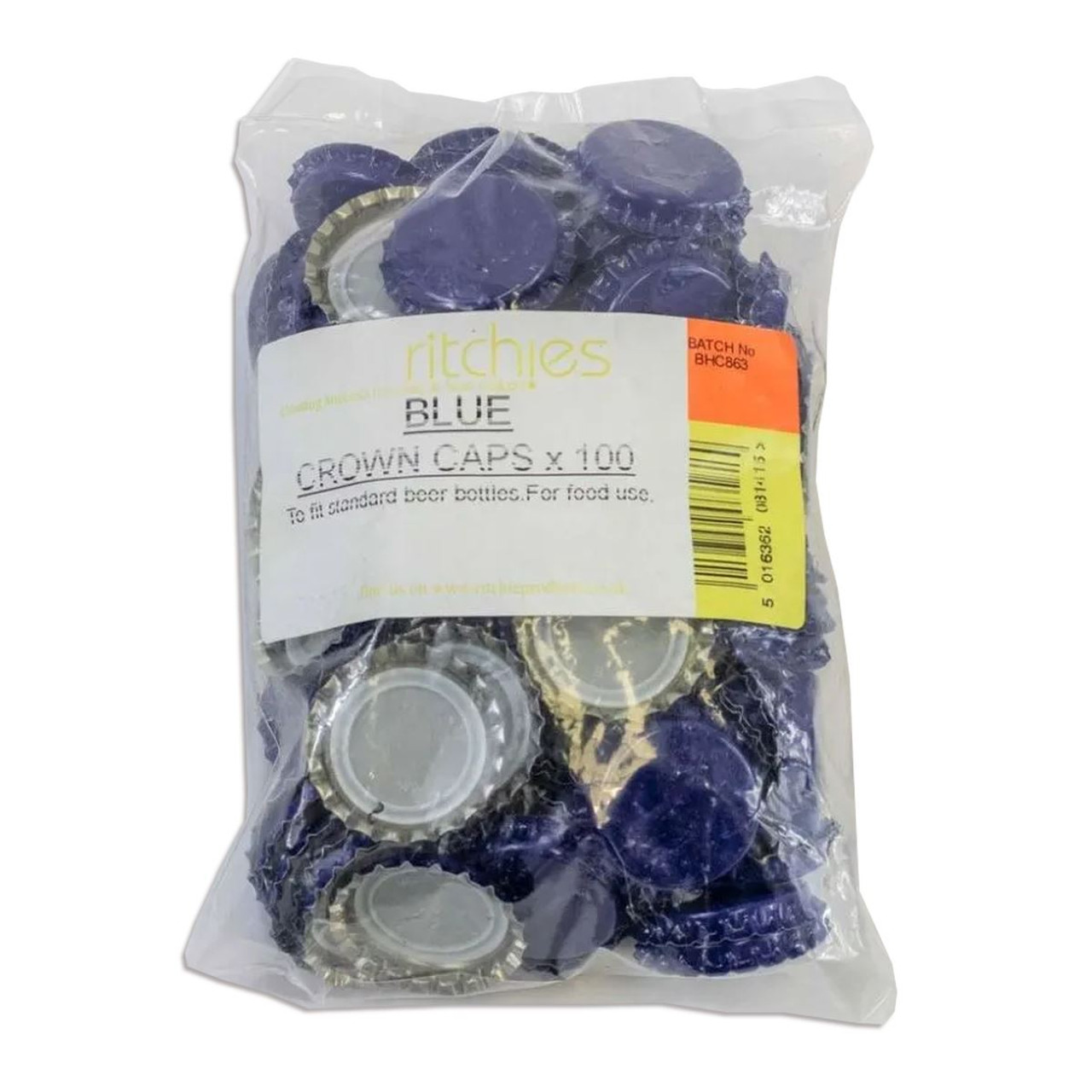 Crown Caps BLUE Bottle Tops 100pk Beer Ale Cider Gingerbeer
