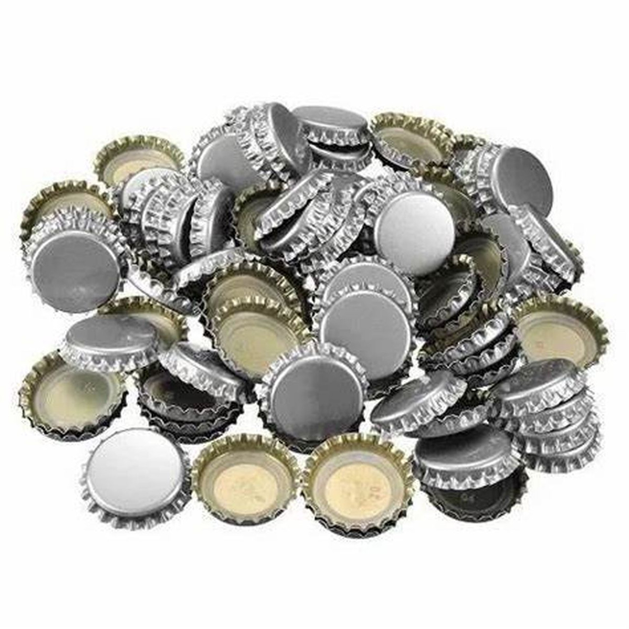 Crown Caps SILVER Bottle Tops 100pk Beer Ale Cider Gingerbeer
