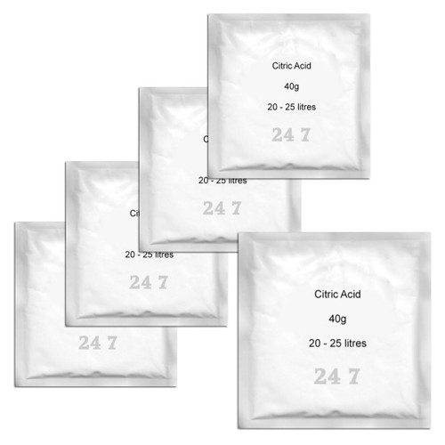 5x Citric Acid 40g (25L) sachet - for Homebrew Wine & Cider making BBE 11/2023