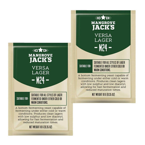 2x Mangrove Jacks Yeast M24 Versa Lager Craft Series Yeast 10g treats 23L