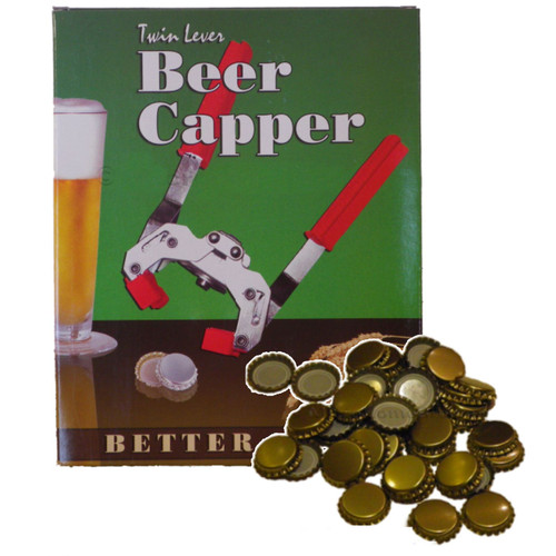 Twin Lever Beer Bottle Capper with 40 Crown Caps