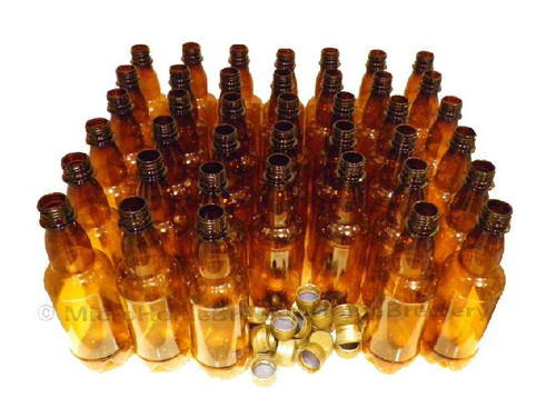 20 Amber PET Beer Bottles & caps 500ml (pint)