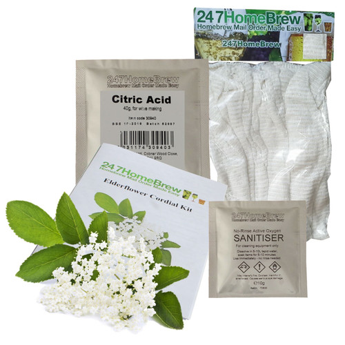 Elderflower Cordial Starter Kit for 1.5L Ingredients included just add flowers