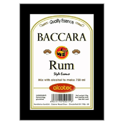 Alcotec Essences Baccara White Rum 20g Flavours 750ml of Vodka Spirit Moonshine