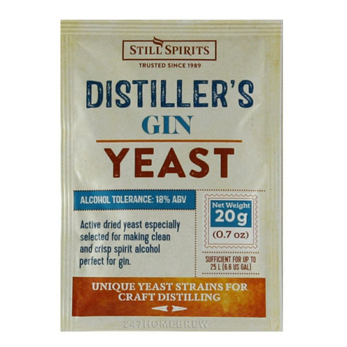 Still Spirits Distillers Gin Yeast 20g for 25L 18% ABV Maximises Botanicals