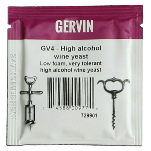 Gervin GV4 Wine Yeast 5g High Alcohol Yeast up to 21% 5-23L