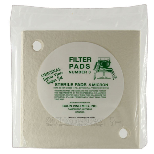 Buon Vino Super Jet Filter pads - Sterile No 3 Pack of 3 Pads
