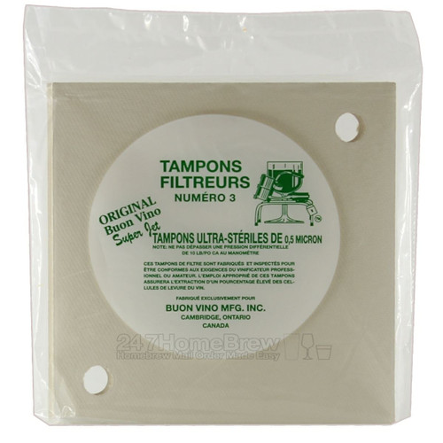 Buon Vino Super Jet Filter pads - Sterile No 3 Pack of 3 Pads