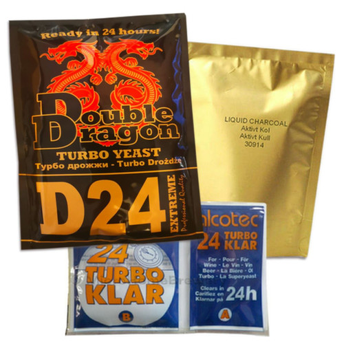 Double Dragon D24 Turbo Yeast, TurboKlar & Liquid Carbon Homebrew Spirit