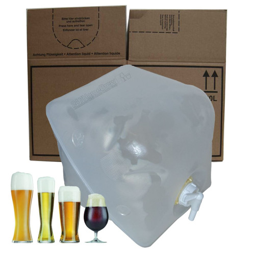 20L Polypin Beer Wine Dispensing Bag 36 Pints with Box Seal Cap and Tap