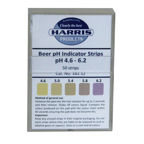 Harris Beer pH Test Strips Pack of 50 strips Colour ranges are 4.6 to 6.2