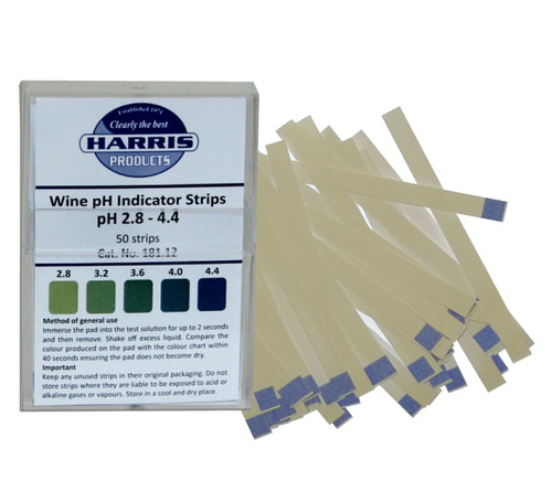 Harris Wine and Cider pH Test Strips Pack of 50 strips Range 2.8 to 4.4