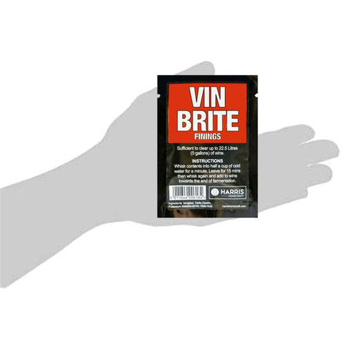 Harris Vin Brite Wine Finings Sachet Clears 22.5L 5 Gallons Freeze Dried Powder