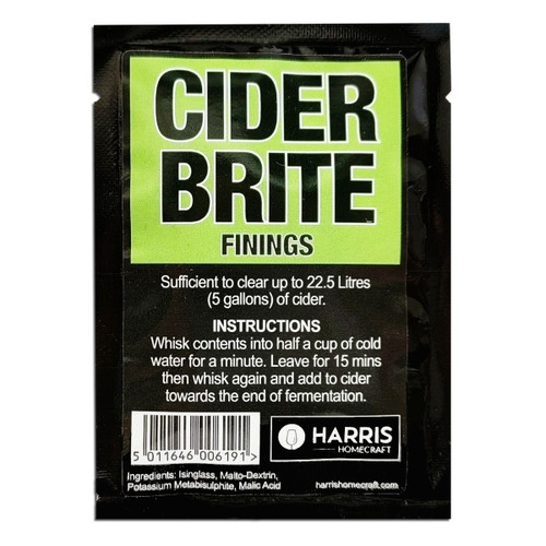 Harris Cider Brite Finings Sachet Clears 22.5L 5 Gallons Freeze Dried Powder