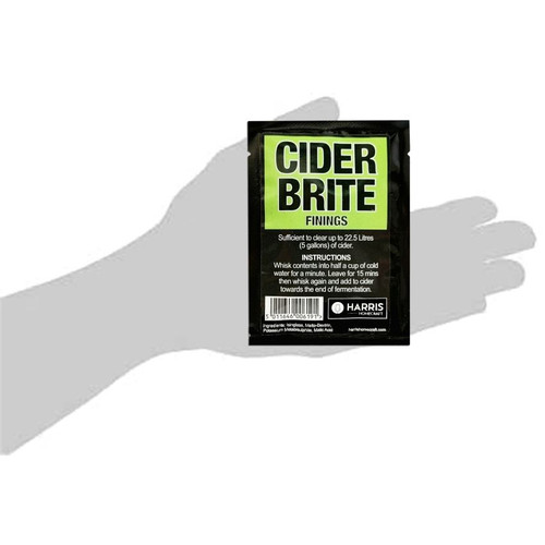 Harris Cider Brite Finings Sachet Clears 22.5L 5 Gallons Freeze Dried Powder