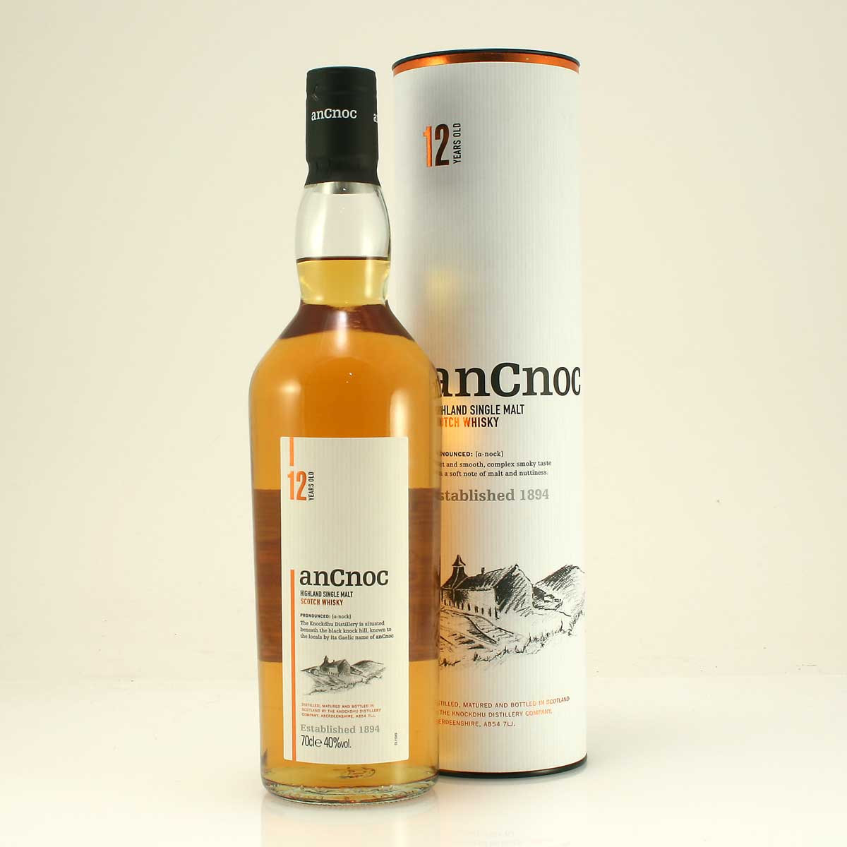 anCnoc' 12 year old Knockdhu Distillery Speyside Single Malt