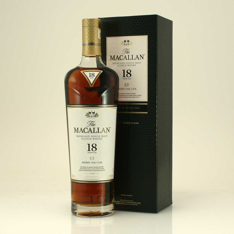 The Macallan 18 year old Sherry Oak Cask 2022 Release Highland Single Malt Scotch Whisky 43% 70cl