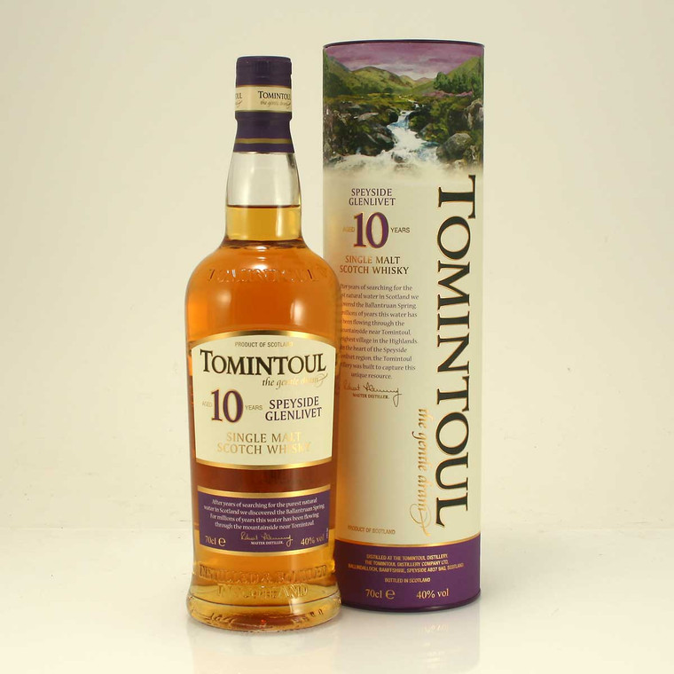 Tomintoul 10 year old Speyside Single Malt 'The Gentle Dram' 40% 70cl