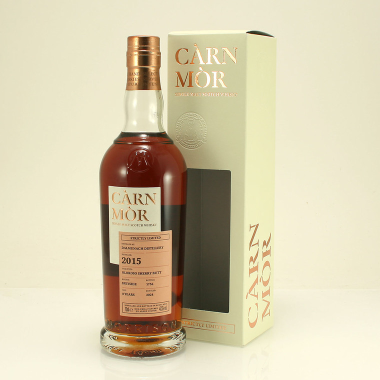 Dalmunach Distillery 2015 Oloroso Sherry Butt 8 year old Speyside Single Malt Scotch Whisky from Morrison Distillers Carn Mor Strictly Limited 47.5% 70cl Dalmunach Distillery 2015 Oloroso Sherry Butt 8 year old Speyside Single Malt Scotch Whisky from Morrison Distillers Carn Mor Strictly Limited 47.5% 70cl