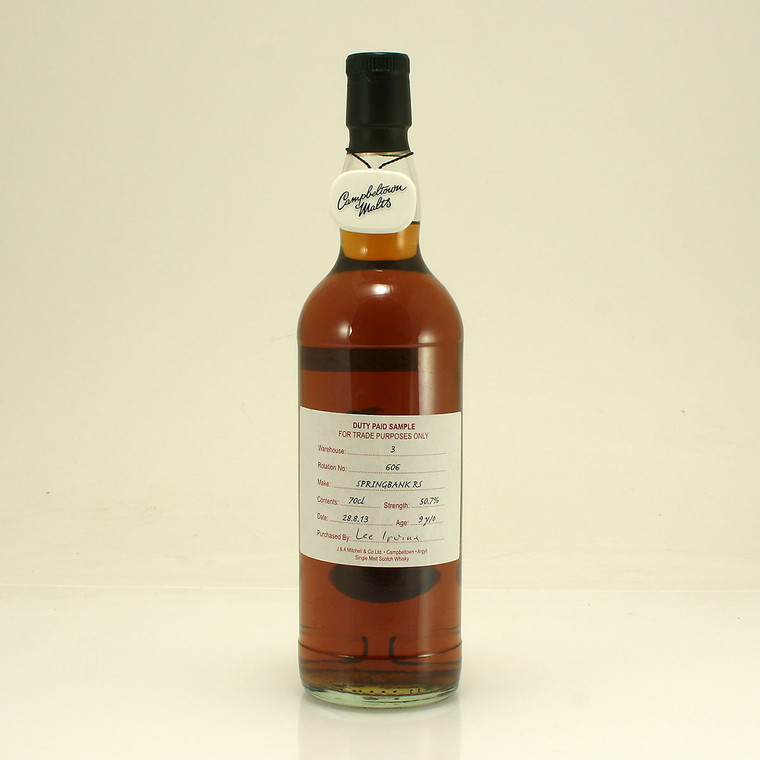 Springbank 9 year old 'Duty Paid Sample' Refill Sherry Cask Campbeltown Single Malt Scotch Whisky 50.7% 70cl