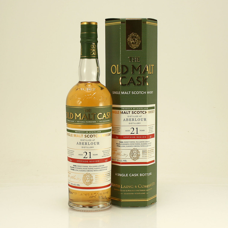 Aberlour Distillery 21 year old Single Cask Speyside Single Malt Scotch Whisky from The Old Malt Cask by Hunter Laing & Company Ltd 50% 70cl