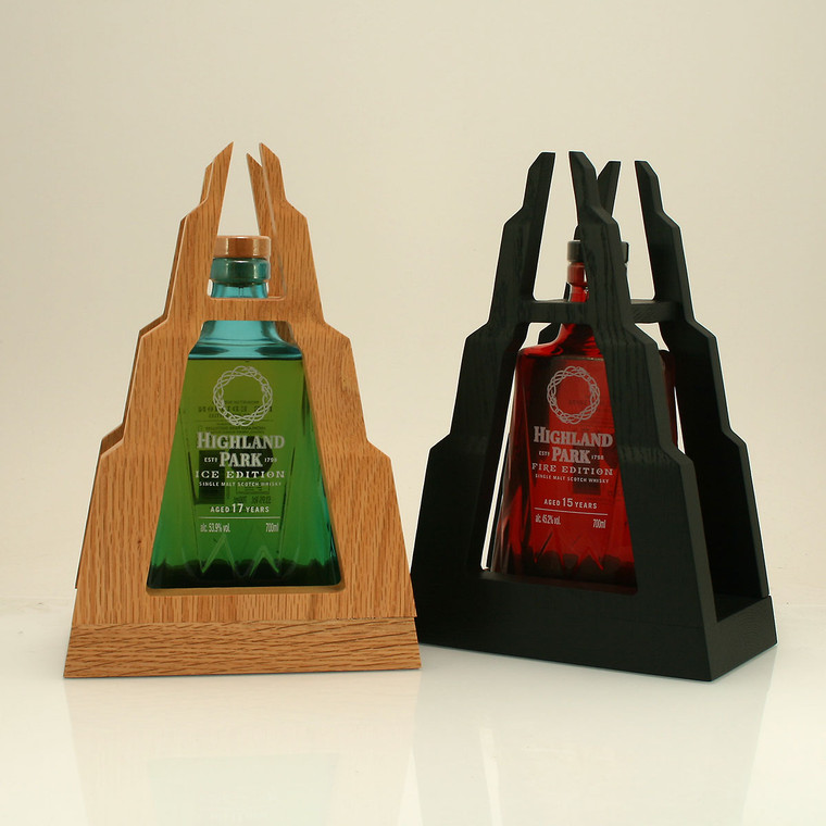 Highland Park 15 year old 'FIRE Edition' Orkney Single Malt Scotch Whisky 45.2% 70cl and the 17 year old 'ICE Edition' Orkney Single Malt Scotch Whisky 53.9% 70cl