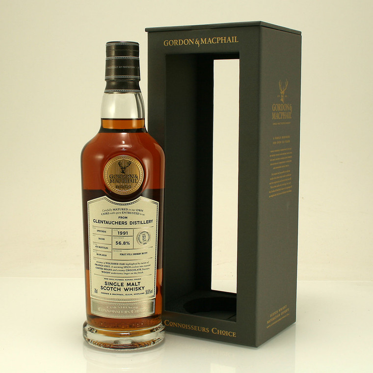 Glentauchers 27 year old First Fill Sherry Butt 1991 Speyside Single Malt Scotch Whisky from Gordon & MacPhail Connoisseurs Choice 56.8% 70cl