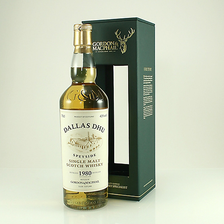 Dallas Dhu (Silent Distillery) 33 year old 1980 Speyside Single Malt Scotch Whisky from Gordon & MacPhail Distillery Labels 43% 70cl