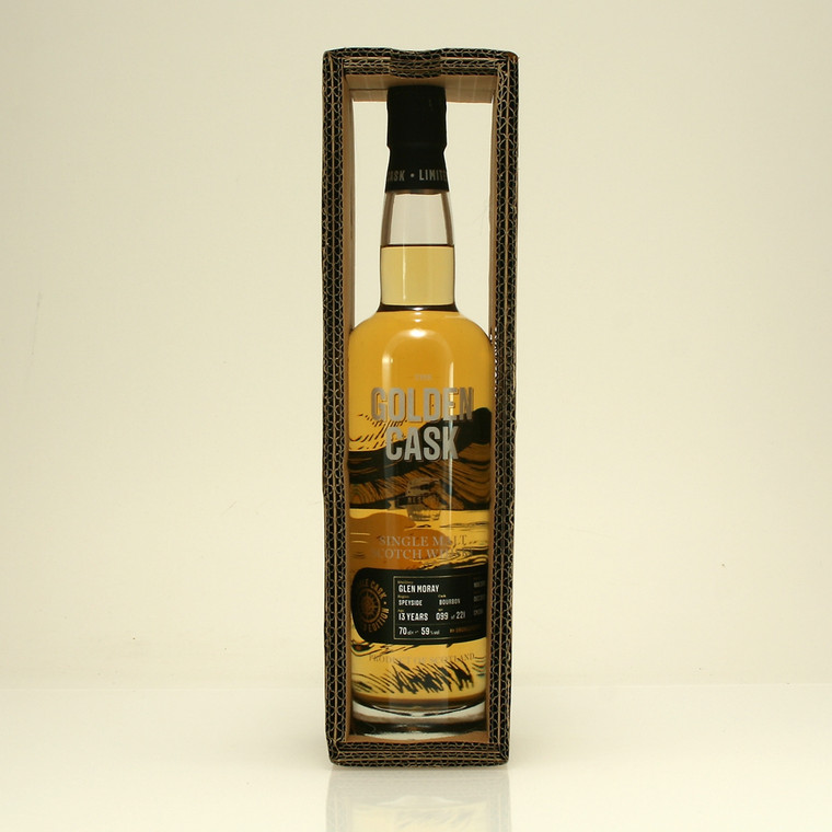 Glen Moray Distillery 13 year old Single Cask Bourbon Cask Finish Speyside Single Malt Scotch Whisky from The House of MacDuff - The Golden Cask 59% 70cl