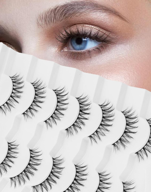 Falsies Natural Look False Eyelashes Fluffy Fake Eye Lash Wispy - D67 Falsies Natural Look False Eyelashes Fluffy Fake Eye Lash Wispy - D67