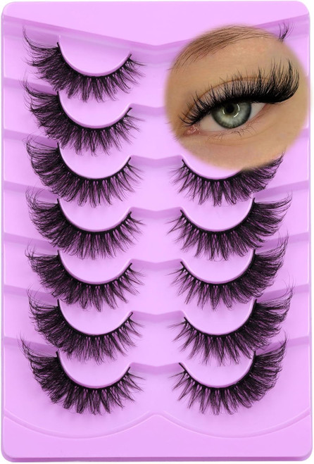 Eyelashes Fox Eye Lashes Mink Faux Fluffy Natural False Wispy Cat Pack Fake 7 Pairs Eyelashes Fox Eye Lashes Mink Faux Fluffy Natural False Wispy Cat Pack Fake 7 Pairs