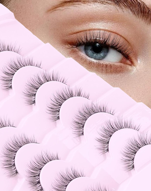 Wispy Lashes Natural Look Short Eyelashes Lite Volume Fake Eyelash Soft Eye Lash Pack 7 Pairs D4(5-12MM) Wispy Lashes Natural Look Short Eyelashes Lite Volume Fake Eyelash Soft Eye Lash Pack 7 Pairs D4(5-12MM)