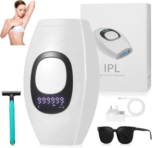 IPL Mini Laser Hair Removal Device with 999,000 Flashes & 5 Energy Levels for Women Men Body Face Bikini Area, White IPL Mini Laser Hair Removal Device with 999,000 Flashes & 5 Energy Levels for Women Men Body Face Bikini Area, White