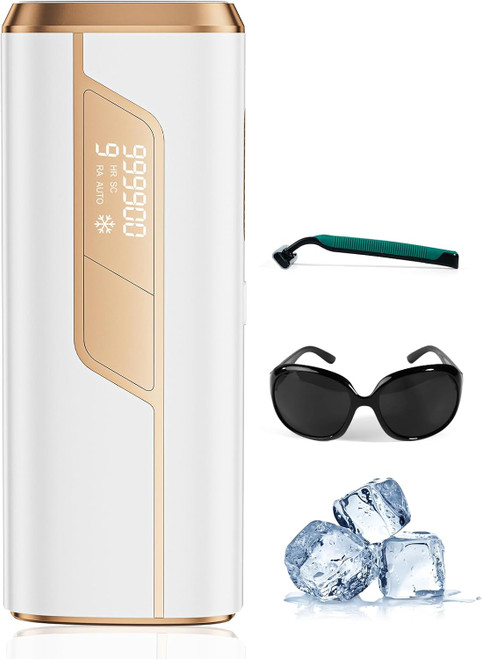 Ice-Cooling IPL Hair Removal Device, Laser Hair Removal Device with 9 Energy Levels, 2 Flash Modes, 600NM Red Light Ice-Cooling IPL Hair Removal Device, Laser Hair Removal Device with 9 Energy Levels, 2 Flash Modes, 600NM Red Light