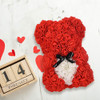 10" Rose Teddy Bear - Artificail Everlasting Flower for Window Display - Anniversary Christmas Valentines Gift - Clear Gift Box Included