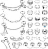 29 PCS Finger Chain Ring for Women Men Gothic Punk Chain Ring Cool Adjustable Vintage Snake Butterfly Cross Chain Ring Set Size 7-9