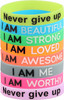 8PCS Motivational Silicone Wristbands Rubber Band Bracelets Assorted Colors Inspirational Bracelets