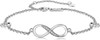 925 Sterling Silver Infinity Anklet for Women Girls Anklet with Infinity Symbol Zirconia Endless Love Charm Anklet Bracelet Adjustable Jewelry Gift