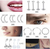 51 Pcs Professional Piercing Kit Stainless Steel Belly Button Rings Tongue Tragus Cartilage helix Daith Rook Nipple Eyebrow Nose Ring Lip Body Jewelry 14G 16G 18G