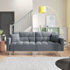 Linen Upholstered Modern Convertible Folding Futon Sofa Bed for Compact Living Space; Apartment; Dorm